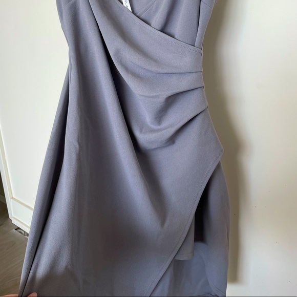 GREY MINI DRESS WITH STRAPS - Picture 3 of 4